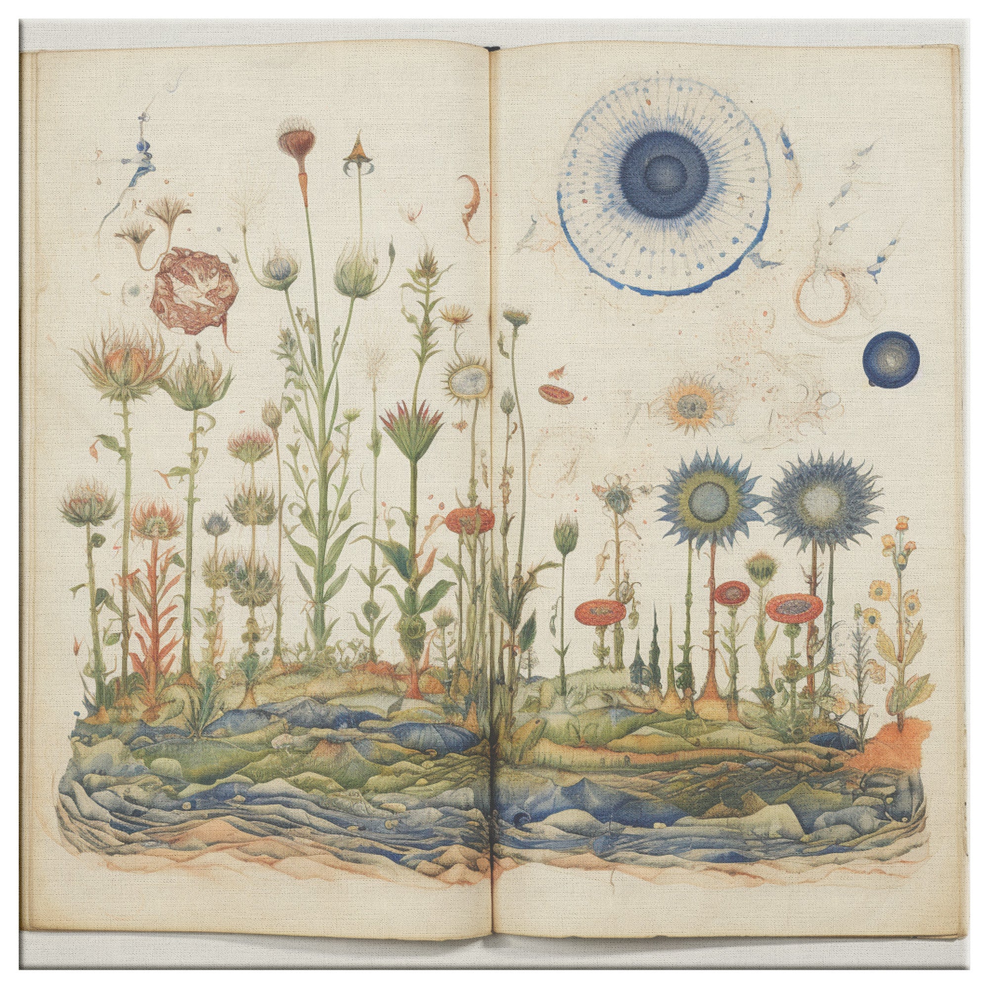 Voynich Manuscript - תמונה מקורית על קנבס